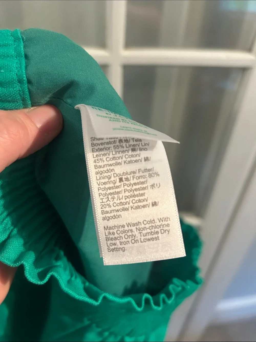 J. Crew Teal Linen Elastic-Waist Mini Skirt